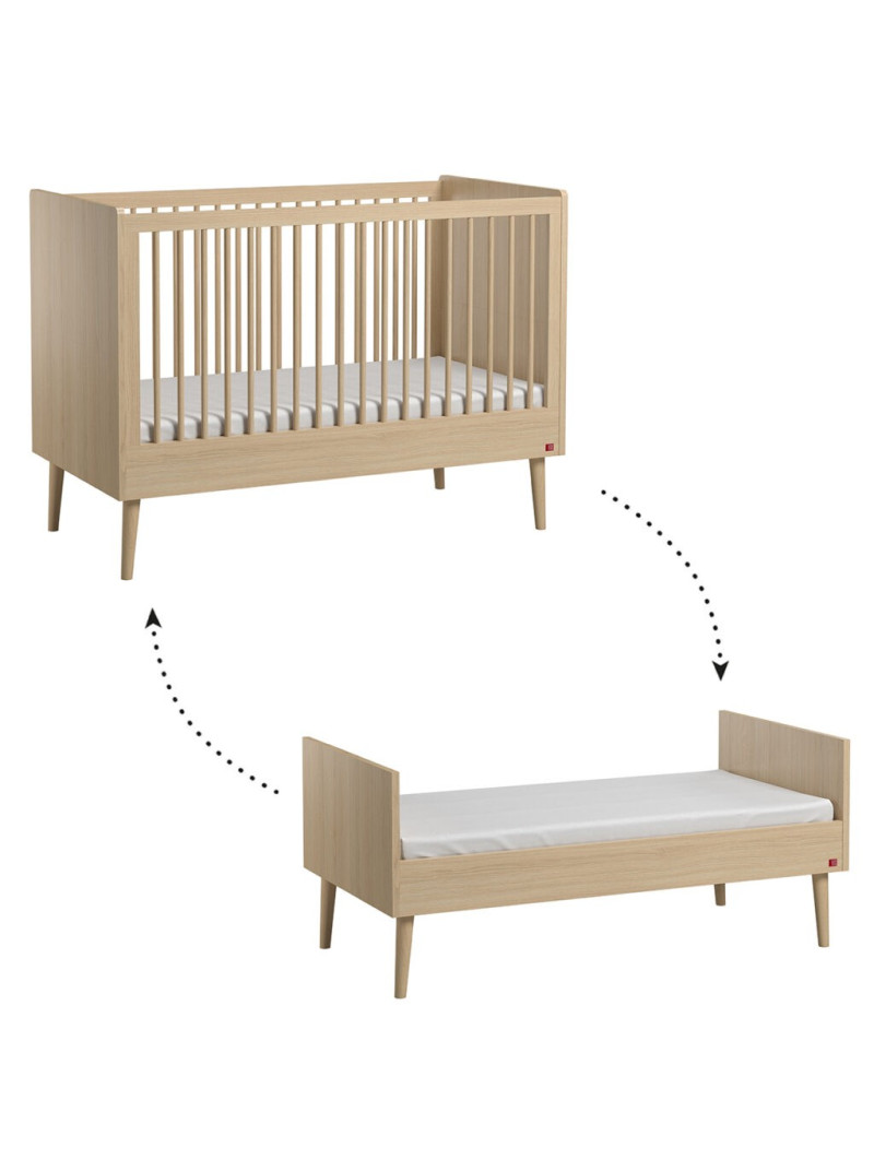 Children's cot bed 70x140 in oak wood Retro collection by VOX