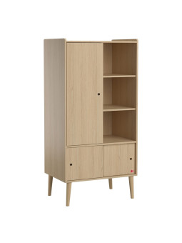 Armadio doppio per Bambini con ante scorrevoli in legno di rovere collezione Retro di VOX