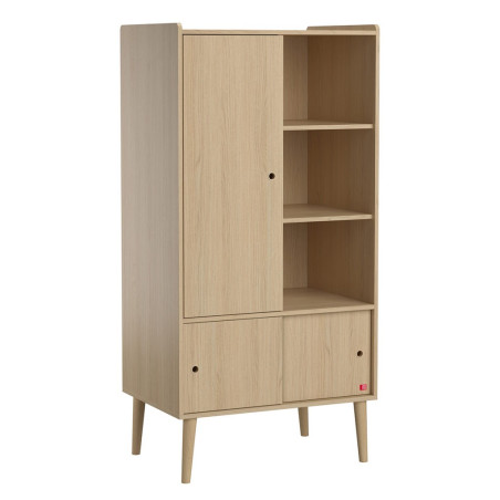 Armadio doppio per Bambini con ante scorrevoli in legno di rovere collezione Retro di VOX