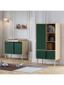 Children's souble wardrobe with sliding doors in green wood Retro collection by VOX