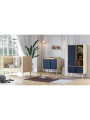 Children's souble wardrobe with sliding doors in blue wood Retro collection by VOX