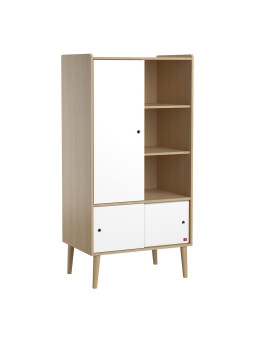Children's souble wardrobe with sliding doors in white wood Retro collection by VOX