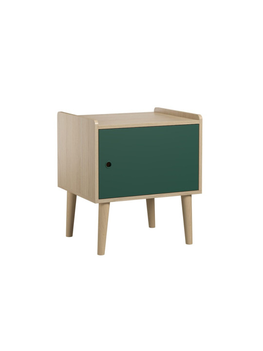Children's bedside cabinet in oak and green wood Retro collection by VOX