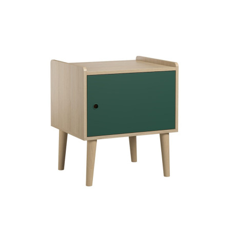Children's bedside cabinet in oak and green wood Retro collection by VOX