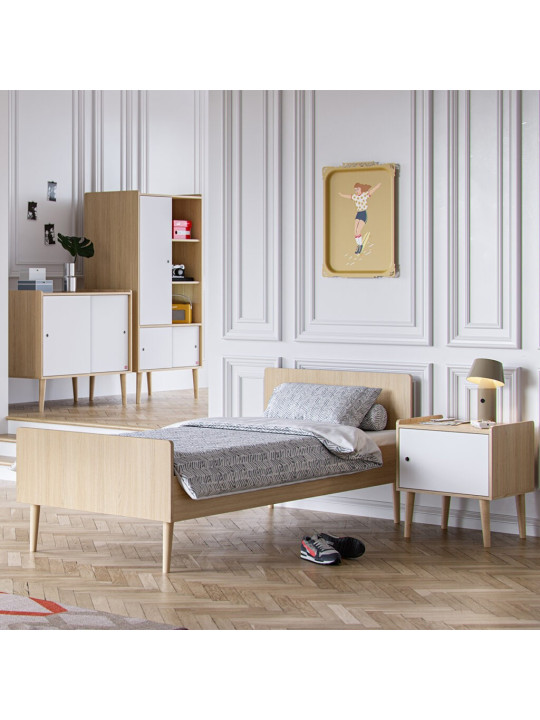 Children's bedside cabinet in oak and white wood Retro collection by VOX