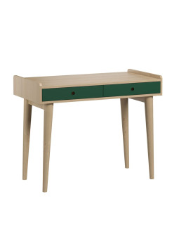 Children's desk with two drawers in green and oak wood Retro collection by VOX