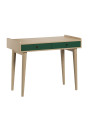 Children's desk with two drawers in green and oak wood Retro collection by VOX
