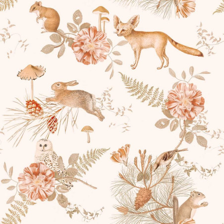 Carta da Parati Tappezzeria per Cameretta dei Bambini Forest Friends by Dekornik