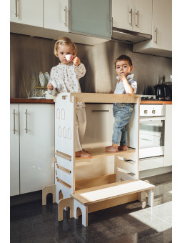 Montessori Double Learning Tower Kitchen Helper 3 in 1 My Mini Home for Children