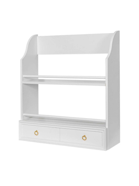 Wall Shelf for children's bedroom in white wood with large drawer Royal collection by BellAmy