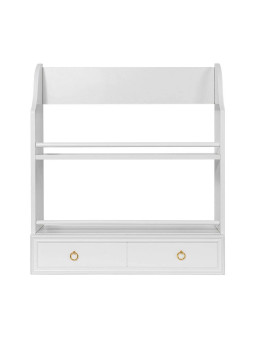 Wall Shelf for children's bedroom in white wood with large drawer Royal collection by BellAmy
