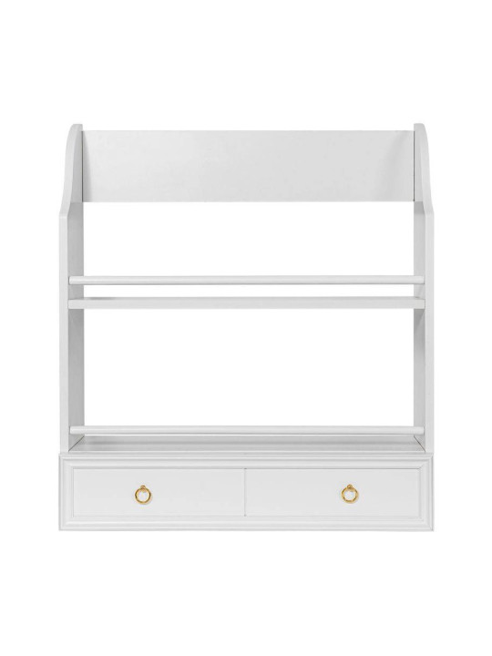 Mensola da parete per la cameretta dei bambini in legno bianco con cassetto collezione Royal by BellAmy
