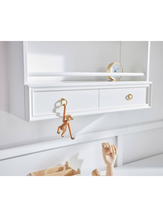 Mensola da parete per la cameretta dei bambini in legno bianco con cassetto collezione Royal by BellAmy