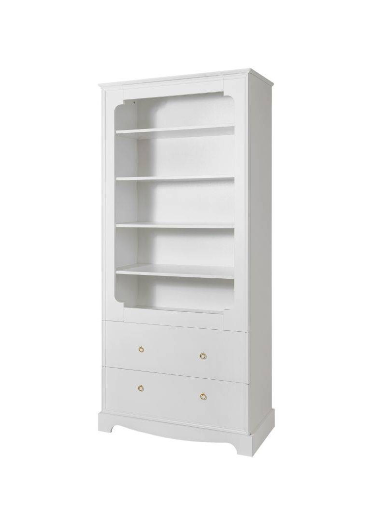 Wall Bookcase for children's bedroom in white wood with large drawers Royal collection by BellAmy