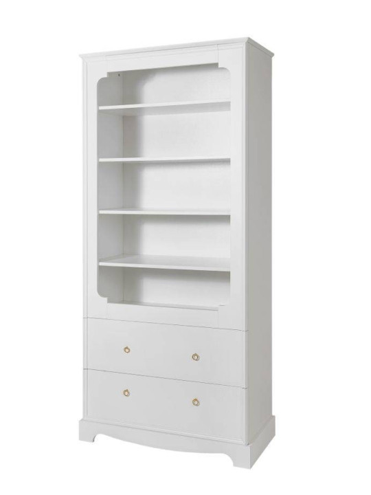 Wall Bookcase for children's bedroom in white wood with large drawers Royal collection by BellAmy