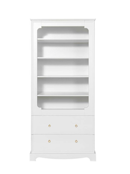 Libreria da parete per la cameretta dei bambini in legno bianco con cassetto collezione Royal by BellAmy