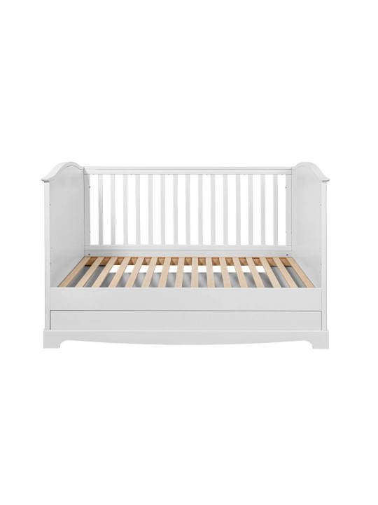 Culla per bambini 70x140 Divanetto in legno bianco con spondina anticaduta collezione Royal by BellAmy