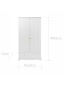 Wardrobe for children's bedroom in white wood with large drawer Royal collection by BellAmy