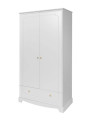 Armadio Guardaroba a due ante per la cameretta dei bambini in legno bianco con cassetto collezione Royal by BellAmy