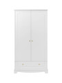 Wardrobe for children's bedroom in white wood with large drawer Royal collection by BellAmy