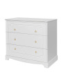 Cassettiera con fasciatoio per la cameretta dei bambini in legno bianco con cassetti collezione Royal by BellAmy