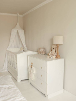 Chest of 3 drawers with changing table for children's bedroom in white wood with large drawers Royal collection by BellAmy