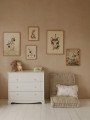 Cassettiera con fasciatoio per la cameretta dei bambini in legno bianco con cassetti collezione Royal by BellAmy