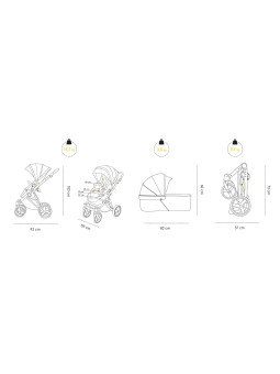 Stroller 2in1 Oslo with shock absorption up to 15 kg - Skiddoü