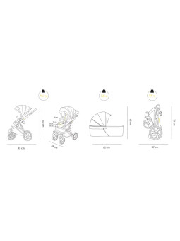 Passeggino Carrozzina per Bambini e Neonati 2in1 Oslo+ con assorbimento urti fino a 22kg