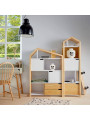 Large house shaped bookcase for children's bedroom in natural pine wood Tatam collection by BellAmy