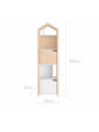 Narrow house shaped bookcase for children's bedroom in natural pine wood Tatam collection by BellAmy