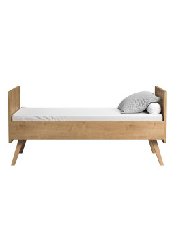 Culla per neonati trasformabile in lettino montessoriano per bambini 70x140 in legno rovere naturale collezione Vintage di VOX