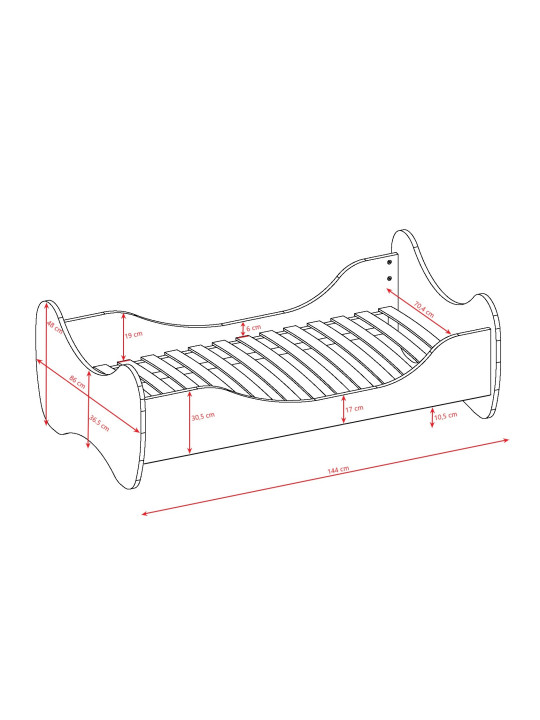 Montessori philosophy children's bed in white wood in the shape of butterfly wings by Kocot Kids