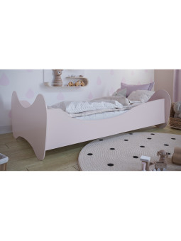 Montessori philosophy children's bed in pink wood in the shape of butterfly wings by Kocot Kids