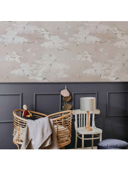 Wallpaper for Children's Bedroom Magic Swans Pink by Dekornik