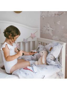 Carta da Parati Tappezzeria per Cameretta dei Bambini Magic Magic Swans Pink by Dekornik