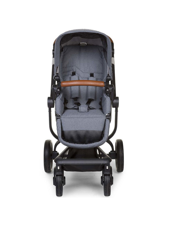 Gray 2in1 stroller for children - 5-point safety belts - Sun canopy - Reclining seat - Basket - Rain cover + cover by Childhome