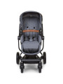 Passeggino 2in1 grigio per bambini - Cinture di sicurezza a 5 punti - Cappottina parasole - Seduta reclinabile  by Childhome