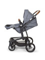 Passeggino 2in1 grigio per bambini - Cinture di sicurezza a 5 punti - Cappottina parasole - Seduta reclinabile  by Childhome