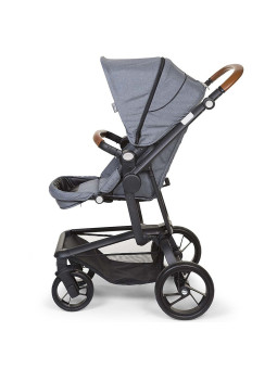 Gray 2in1 stroller for children - 5-point safety belts - Sun canopy - Reclining seat - Basket - Rain cover + cover by Childhome