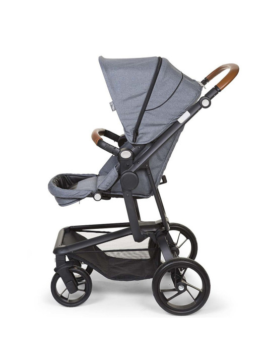 Gray 2in1 stroller for children - 5-point safety belts - Sun canopy - Reclining seat - Basket - Rain cover + cover by Childhome