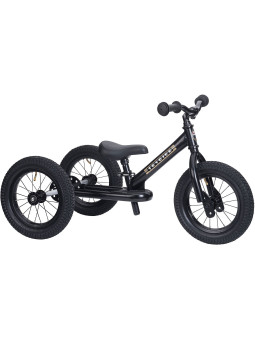 Bicicletta per bambini dai 15 mesi fino ai 6 anni trasformabile in triciclo in alluminio nero opaco by Trybike