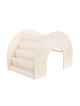 Montessori natural wooden bookcase for children that can also be used as a desk or hiding place to play - Kumpu by Fitwood