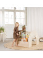 Montessori natural wooden bookcase for children that can also be used as a desk or hiding place to play - Kumpu by Fitwood