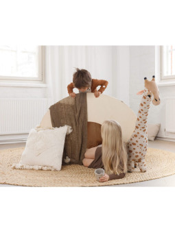 Montessori natural wooden bookcase for children that can also be used as a desk or hiding place to play - Kumpu by Fitwood