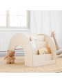 Montessori natural wooden bookcase for children that can also be used as a desk or hiding place to play - Kumpu by Fitwood