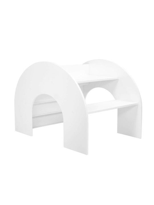 Montessori natural wooden bookcase for children that can also be used as a desk or hiding place to play - Kumpu by Fitwood
