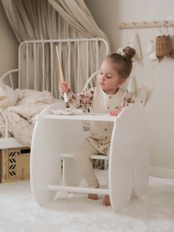 Montessori natural wooden rocking horse for children that can also be used as a desk - Nuppo by Fitwood