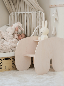 Montessori natural wooden rocking horse for children that can also be used as a desk - Nuppo by Fitwood