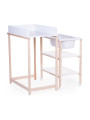 Mobile nursery per neonati e bambini con fasciatoio e vasca per il bagnetto bianco e legno naturale by Childhome